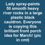 Lady dyes coffee filters and then bunches them onto a string. This is going to be huge this spring
