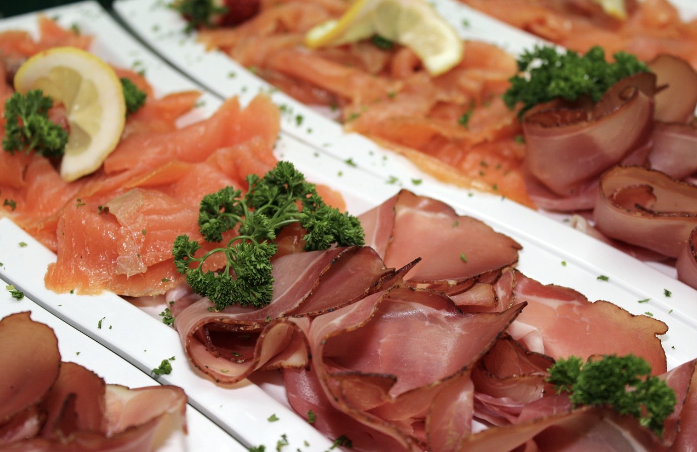 salmon ham buffet